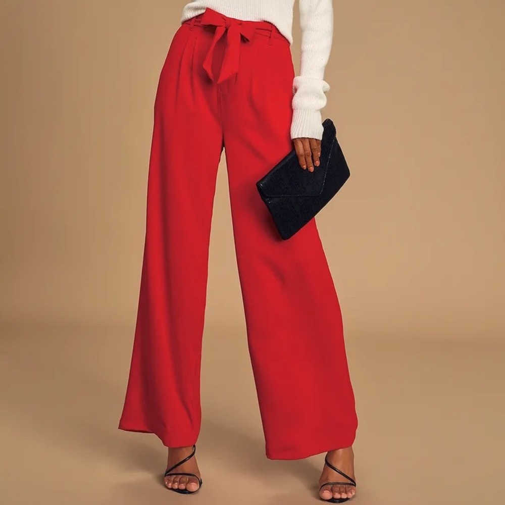 BB DAKOTA RED FLARE PANTS NWT